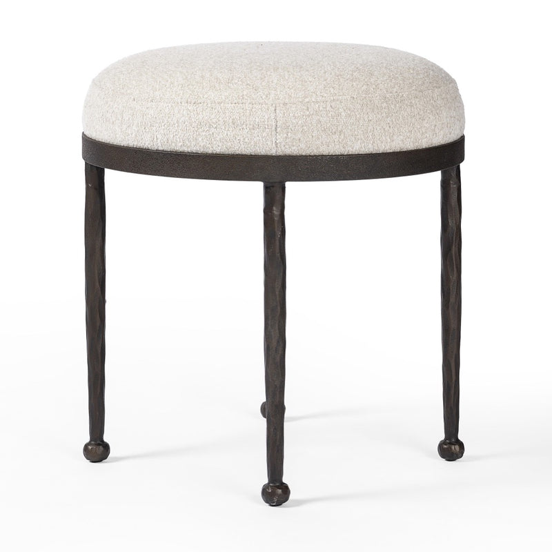 Four Hands Corinne Accent Stool Crete Pebble Side View