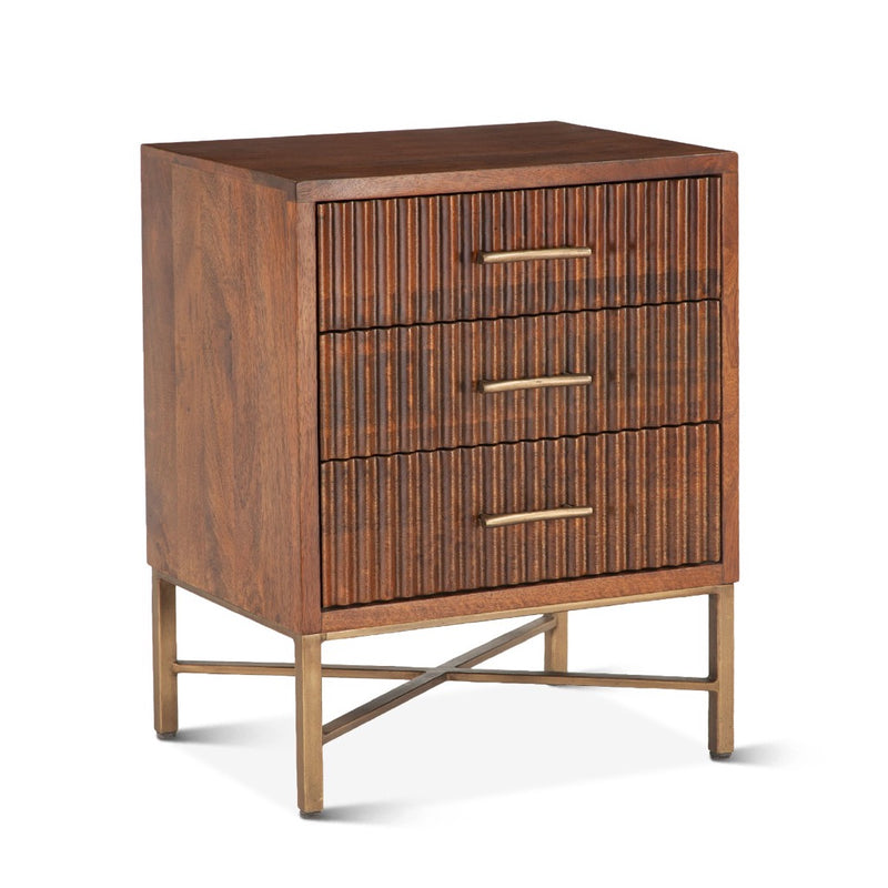 Cosmopolitan Nightstand Honey Brown Angled View Home Trends & Design