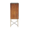 Home Trends & Design Cosmopolitan Bar Cabinet Honey Brown Side View