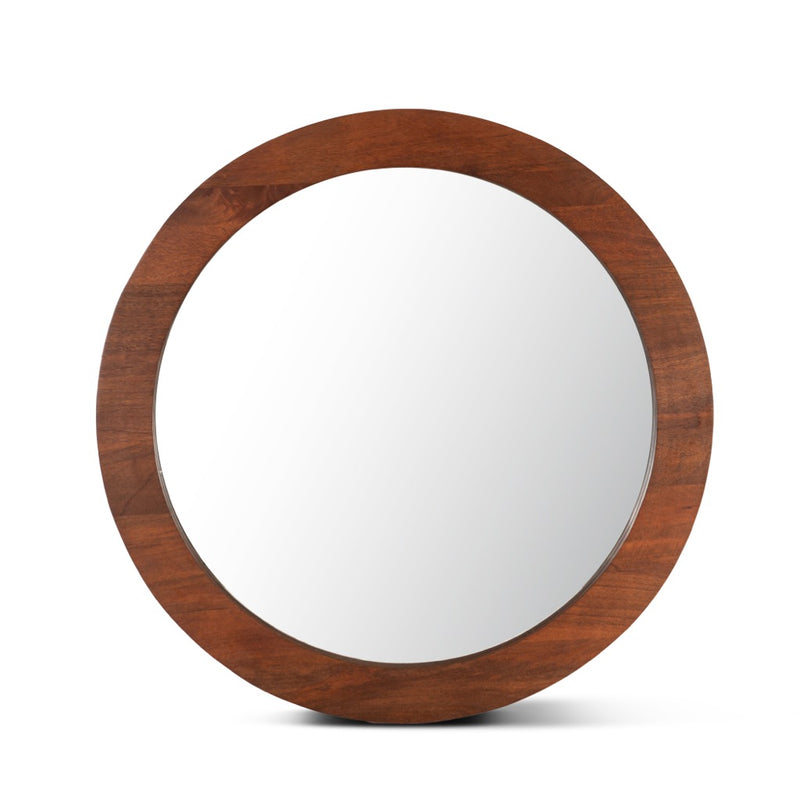 Home Trends & Design Cosmopolitan Round Mirror Honey Brown