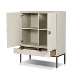 Cressida Bar Cabinet Ivory Painted Linen Angled View 230794-003