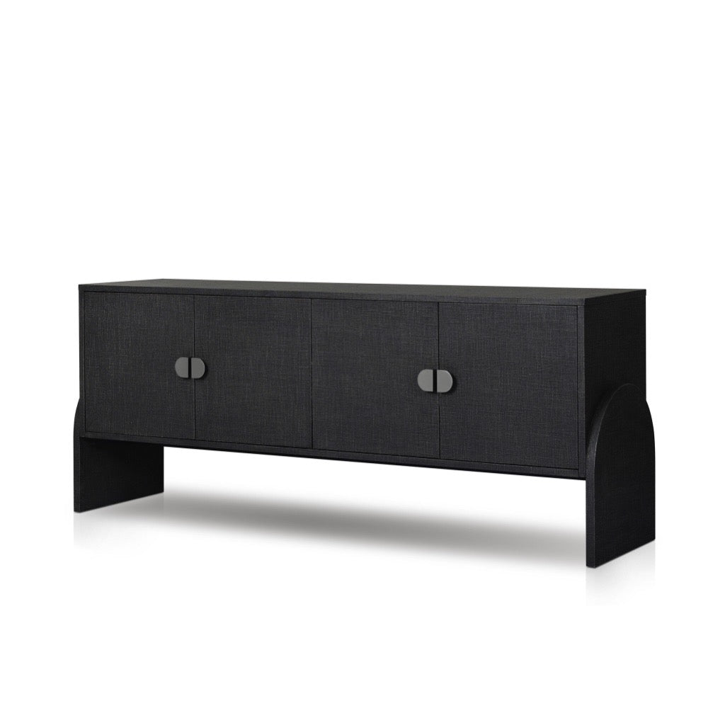 Cressida Sideboard Black Linen Angled View 229274-003