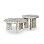 Dakota Nesting Coffee Table Creamy Taupe Marble Solid Angled View 243965-001