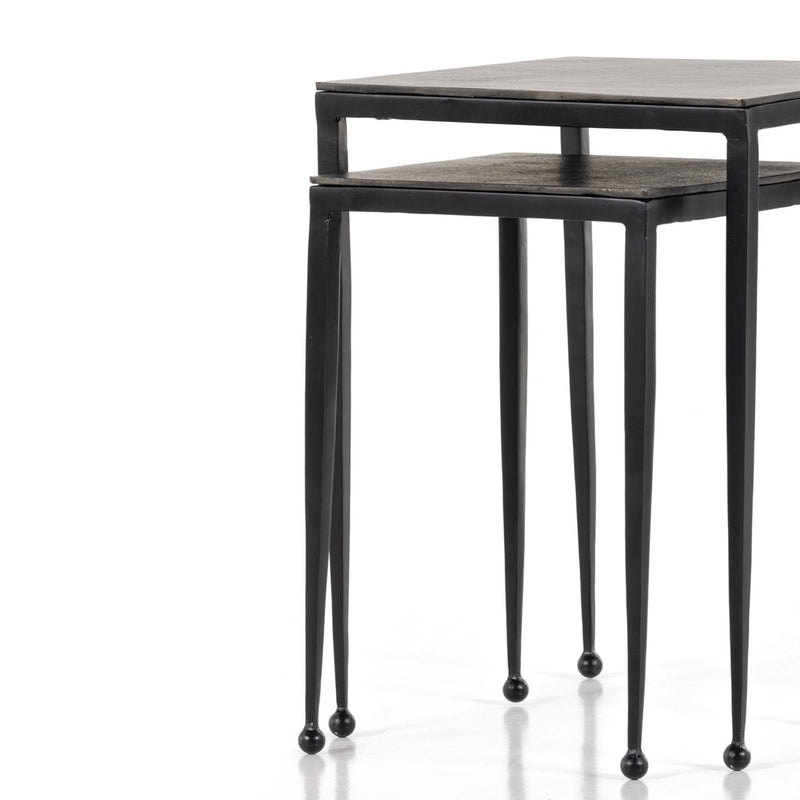 Dalston Nesting End Table Raw Black Iron Legs 101650-003