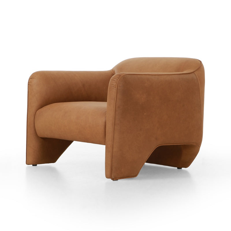 Daria Club Chair Eucapel Cognac Angled View 238575-003