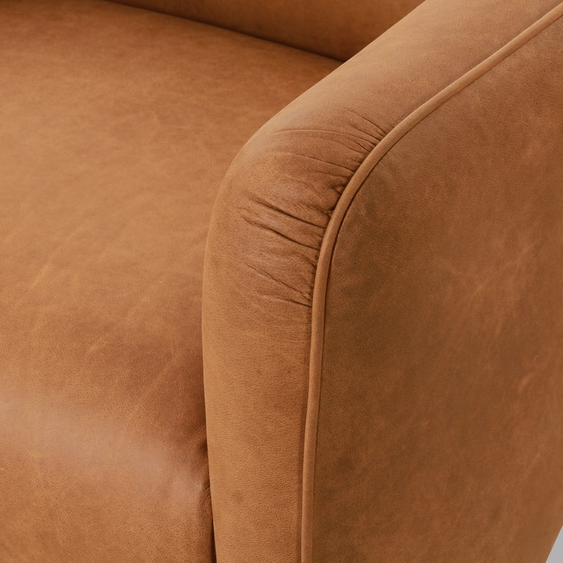 Four Hands Daria Club Chair Eucapel Cognac Top Grain Leather Armrest