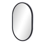 Dasha Small Mirror Iron Matte Black Angled View 232021-001