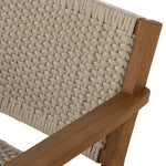 Delano Outdoor Chair Natural Teak Ivory Rope Back Corner Detail 106965-006