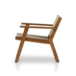 Delano Outdoor Chair Natural Teak Ivory Rope Side View Four Hands