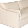 Four Hands Delray 5-Piece Slipcover Sectional Creme Armrest