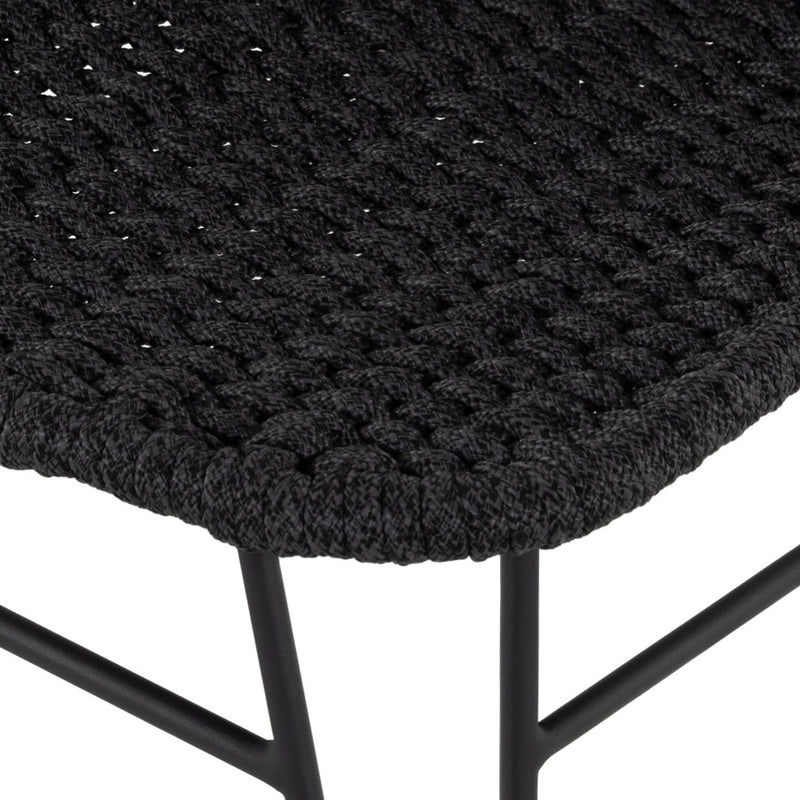 Dema Outdoor Dining Chair Dark Grey Woven Rope Seating Four Hands