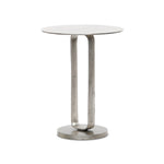 Douglas End Table Raw Antique Nickel Angled View Four Hands