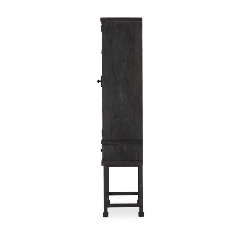 Four Hands Driskel Cabinet Dark Anthracite Side View