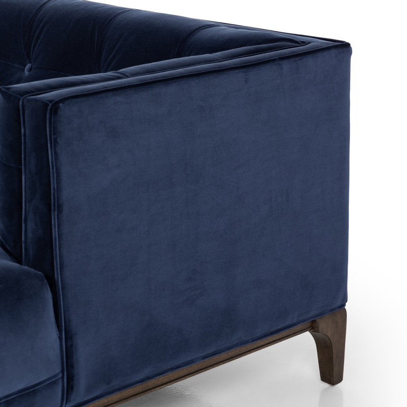 Dylan Sofa Sapphire Navy Velvet Tufted Seating Four Hands