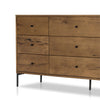 Four Hands Eaton 9 Drawer Dresser Amber Oak Resin Angled View