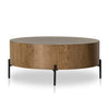 Eaton Drum Coffee Table Amber Oak Resin Side View Four Hands