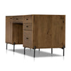 Four Hands Eaton Executive Desk Amber Oak Resin Angled View