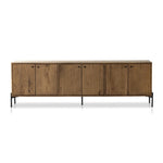 Four Hands Eaton Media Console Amber Oak Resin Front Facing View