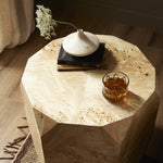 Elena End Table Light Burl Staged View Top 246770-001