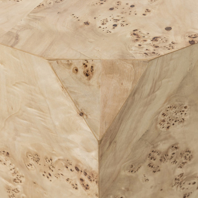 Elena End Table Light Burl Detail Four Hands