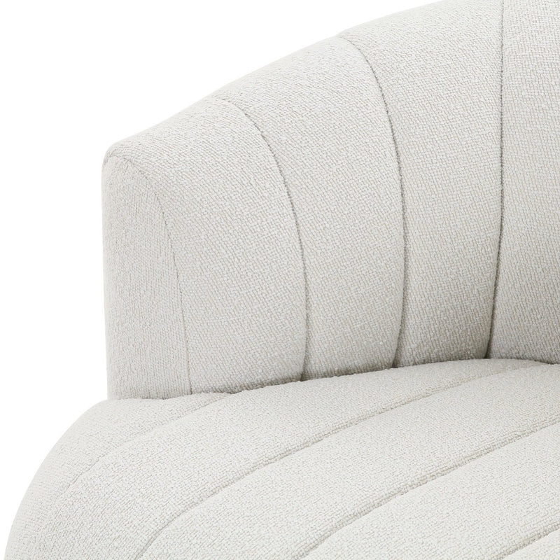 Elliana Swivel Chair FIQA Boucle Natural Channeled Armrest Four Hands