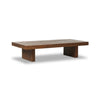 Four Hands Encino Outdoor Coffee Table Stained Heritage Brown Angled View