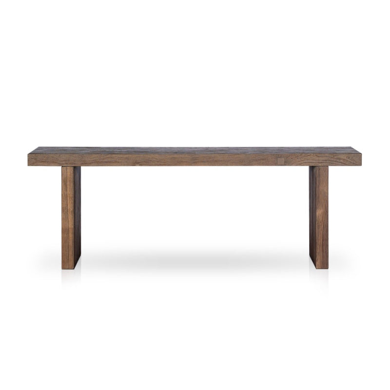 Encino Outdoor Console Table Stained Heritage Brown-FSC Side View Four Hands