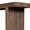 Encino Outdoor Console Table Stained Heritage Brown-FSC Teak Corner Detail Four Hands