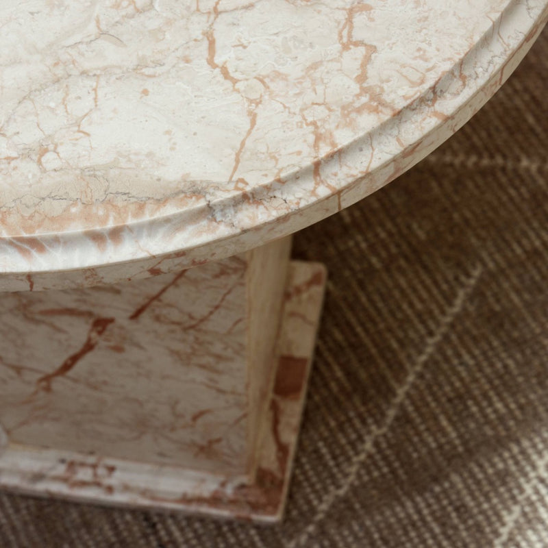 Eslo End Table Desert Taupe Marble Edge Staged View 238134-001