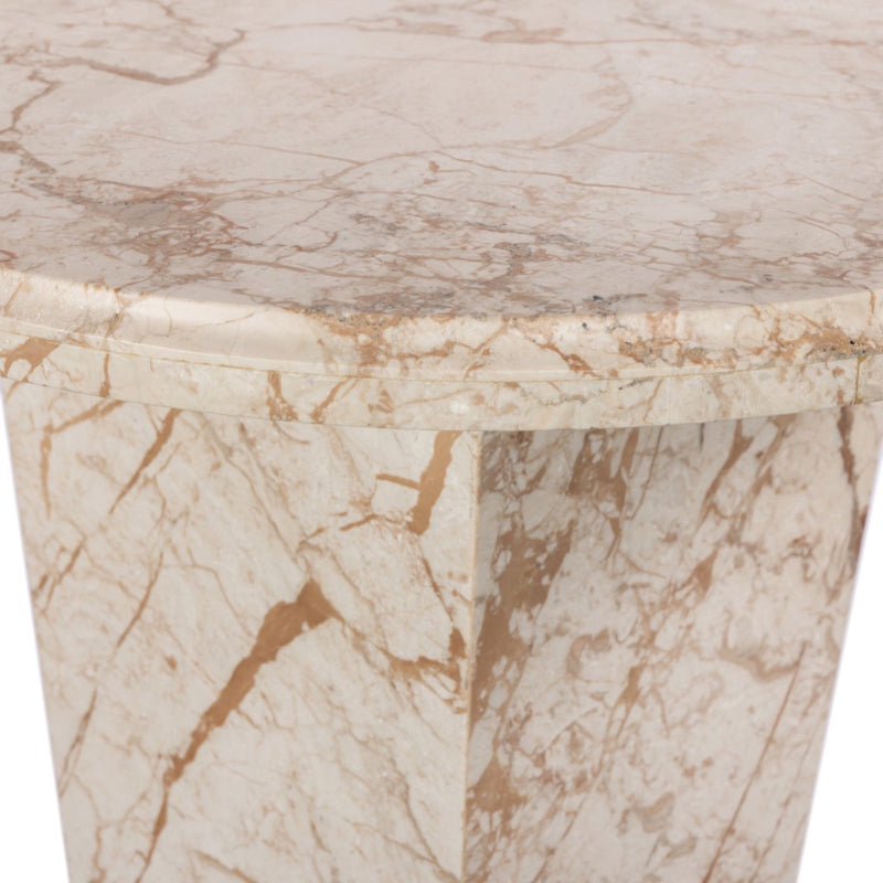 Eslo End Table Desert Taupe Marble Tabletop Edge 238134-001