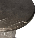 Eslo End Table Grey Italian Marble Rounded Edge Detail 238134-002