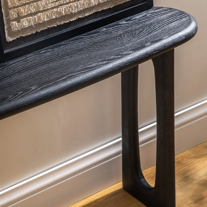 Co.House Designs Eva Oak Console Table Black Staged View