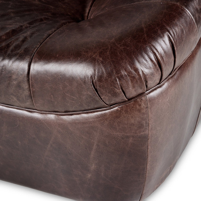 Farley Sofa Conroe Cigar Curved Top Grain Leather Backrest 238404-001