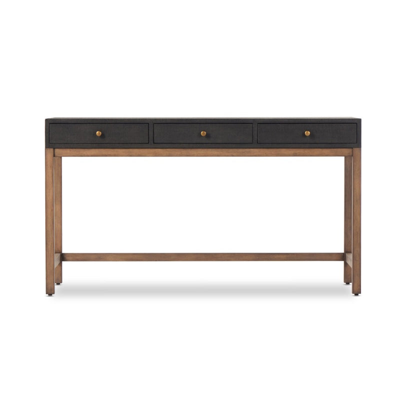 Fiona Desk Black Raffia Front Facing View 233438-001