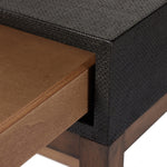 Fiona Desk Black Raffia Solid Mahogany Drawers Four Hands