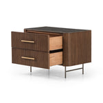 Fletcher Large Nightstand Terra Brown Open Drawers 234690-001