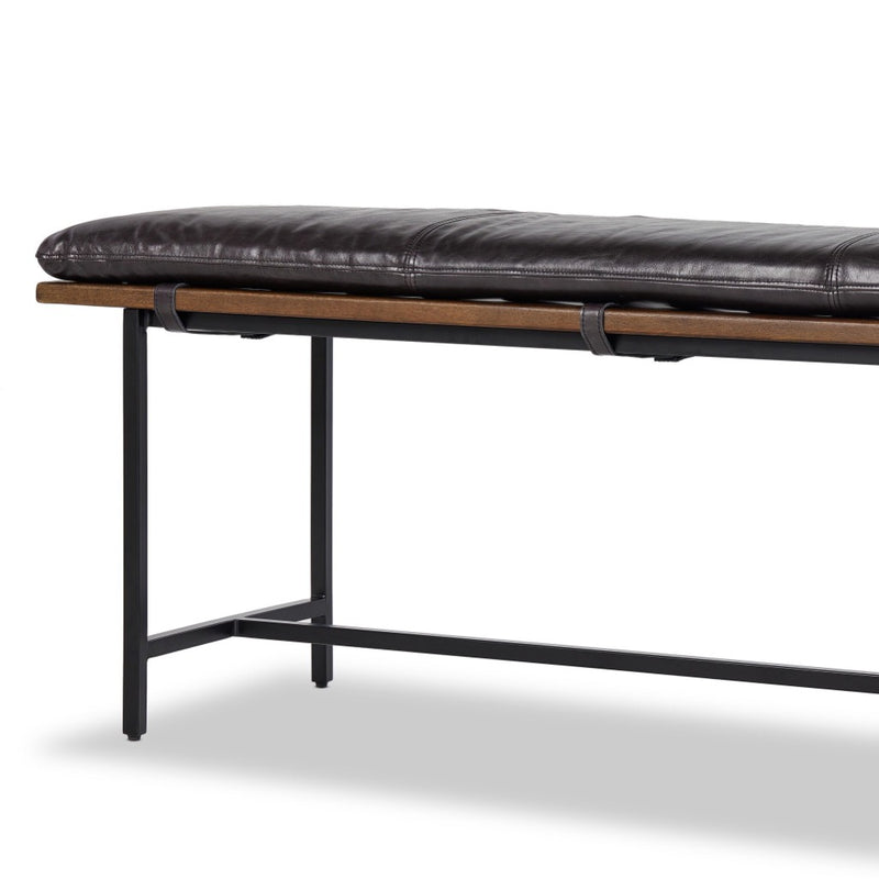 Four Hands Gabine Accent Bench Black Iron Legs