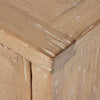 Gaines Media Console Aged Light Pine Corner Detail Four Hands