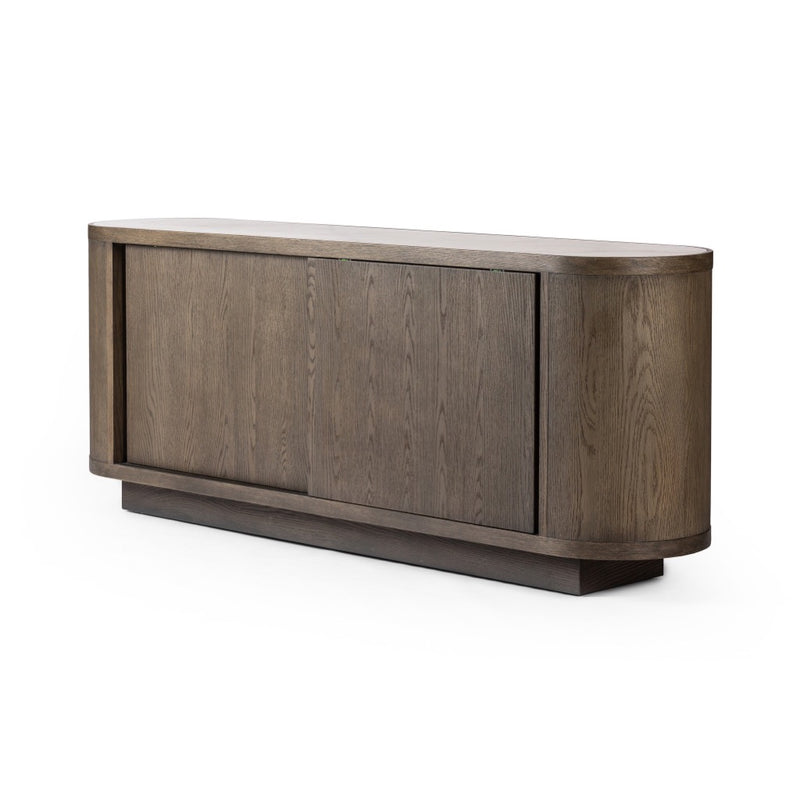 Galini Sideboard Weathered Dark Oak Angled View 237737-001