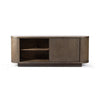 Galini Sideboard Weathered Dark Oak Front Facing View Sliding Door 237737-001