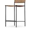 Garza Stool Natural Leather Iron Legs Detail Four Hands