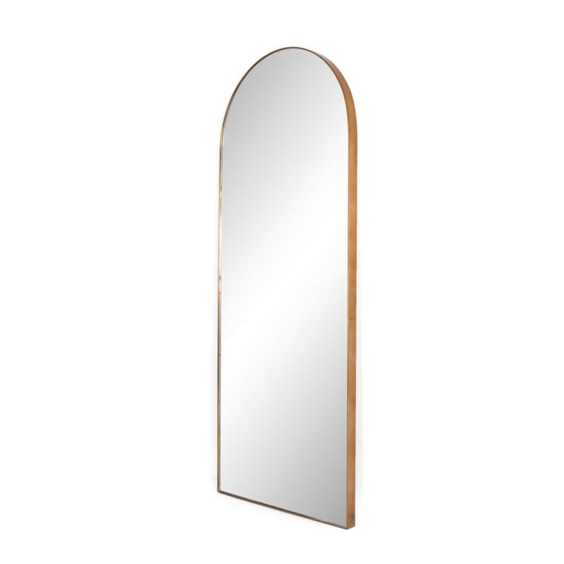 Georgina Floor Mirror Polished Brass Angled View 223788-003