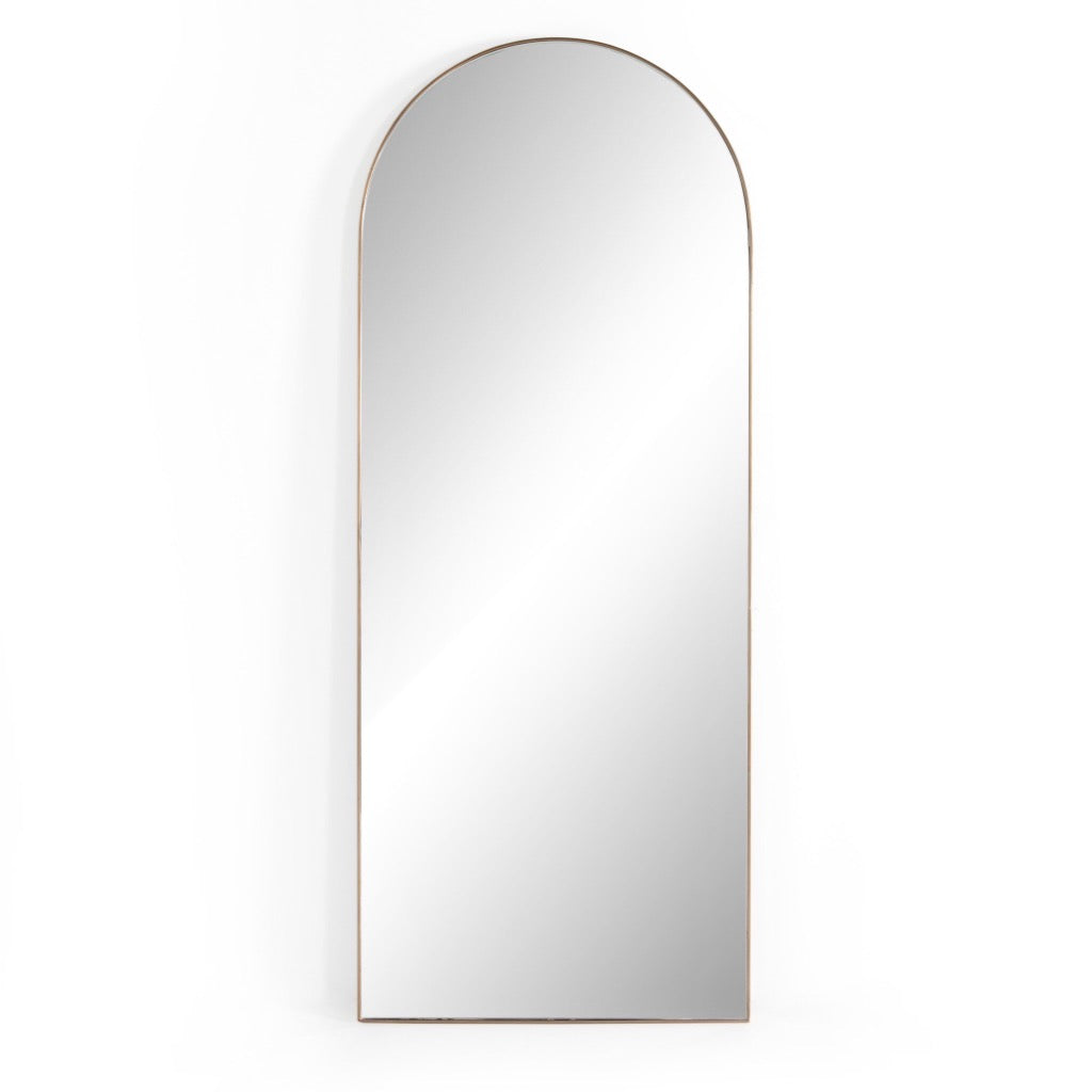 Georgina Floor Mirror Polished Brass Front View 223788-003