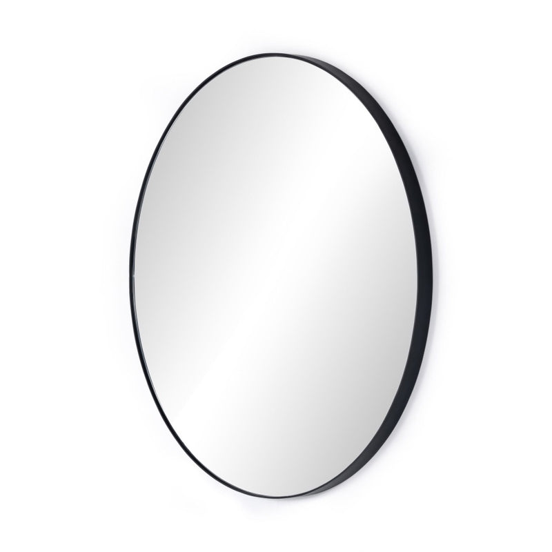 Georgina Round Mirror Iron Matte Black Four Hands