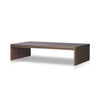 Gilroy Outdoor Coffee Table Stained Heritage Brown Angled View Four Hands