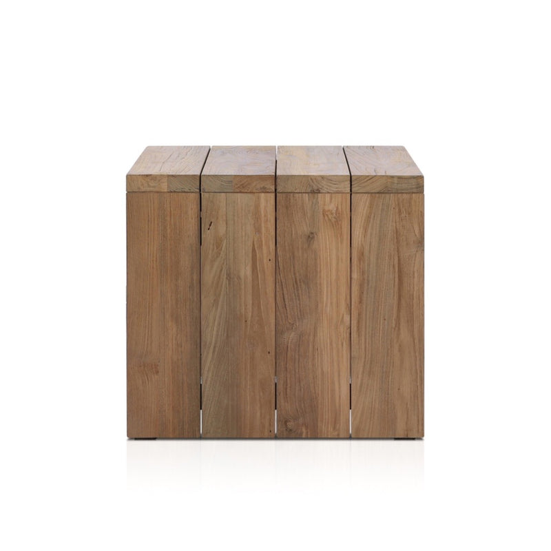 Four Hands Gilroy Outdoor End Table Reclaimed Natural-FSC Side View