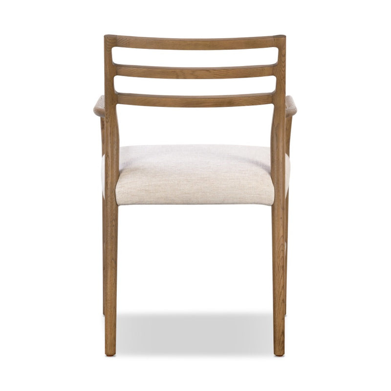 Glenmore Dining Arm Chair Smoked Oak Back View Four Hands