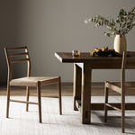 Glenmore Woven Dining Chair Smoked Oak Staged View Four Hands