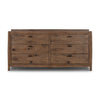 Glenview 6 Drawer Dresser Weathered Oak Veneer Front Facing View Four Hands