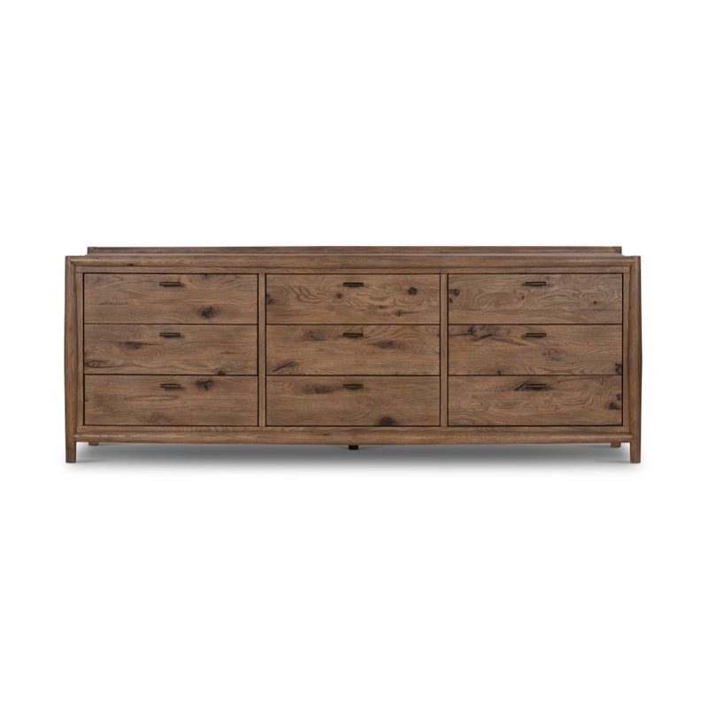 Glenview 9 Drawer Dresser Weathered Oak Veneer Front Facing View 237095-001